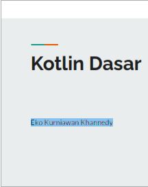 Kotlin Dasar